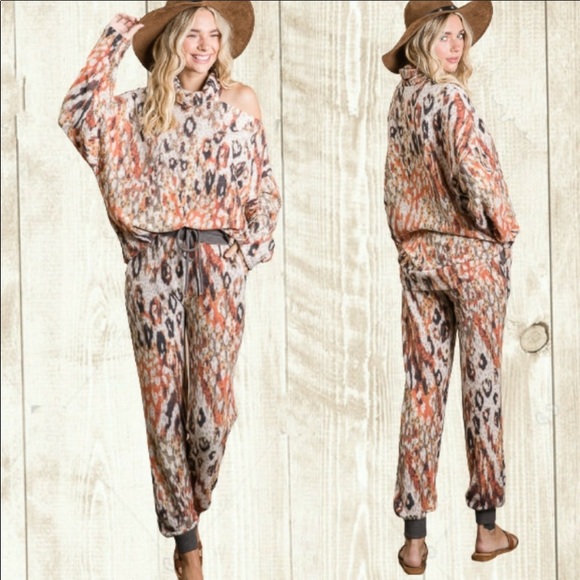 Umgee Pants - 🤎🧡💛🌼🌻Multi Animal Print Joggers